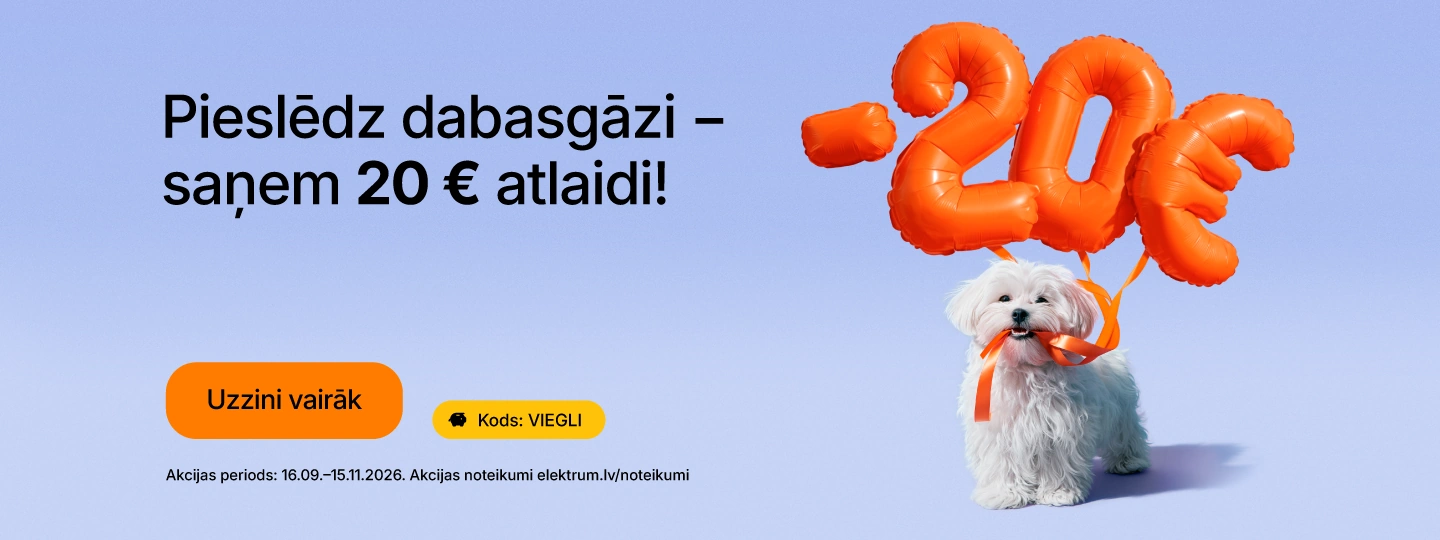 20 EUR atlaide dabasgāzes rēķinam