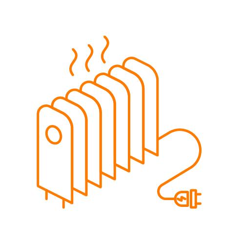 An electric heater icon.