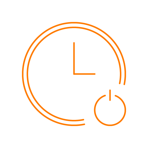 A clock with standby mode icon.